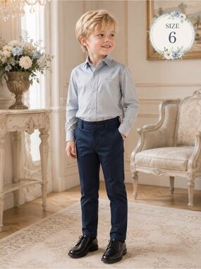 6T - BOSS Hugo Boss-  Boys button down shirt embroidered BOSS Hugo Boss